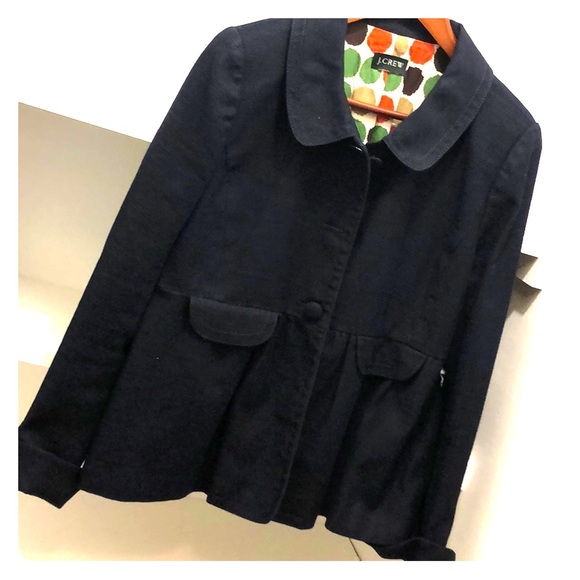 J. Crew Jackets & Blazers - JCREW Peplum-style canvas/linen jacket